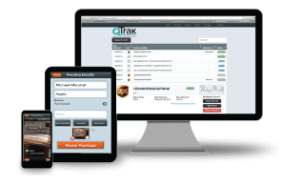 Three screens with different QTrak pages open